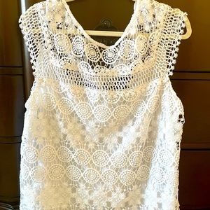 White, sleeveless top